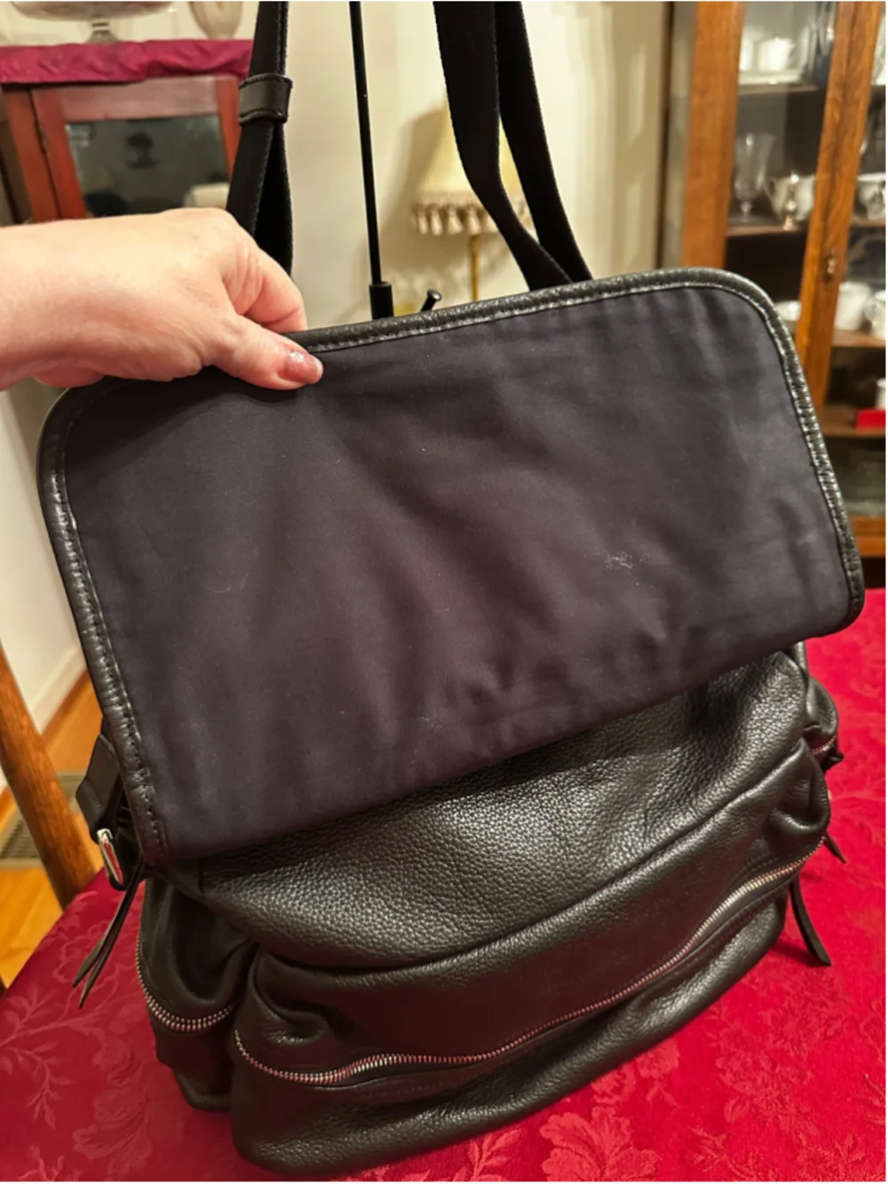 Dolce & Gabbana Black Leather Crossbody Messenger Bag w/ Silver Hardware